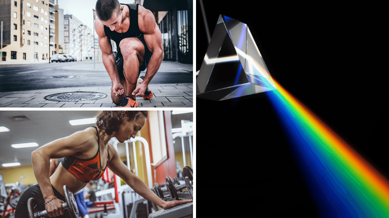Photos of athletes exercising 